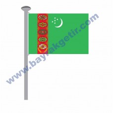 TÜRKMENİSTAN GÖNDER BAYRAK 50x75 ( EBAT SEÇİNİZ )